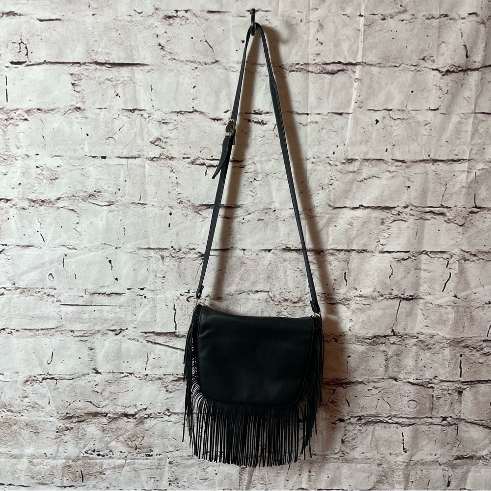 Upcycled Boho Fringe Flap Bag - Wear Shoulder or Crossbody